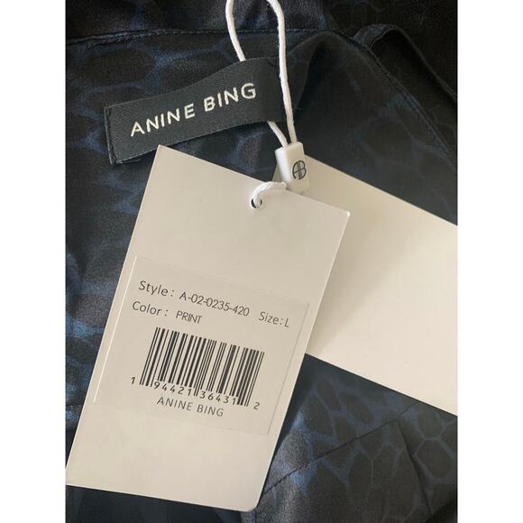 Anine Bing Valentine Mini Slip Dress Large Animal Print Sleeveless Stretch - Picture 4 of 4